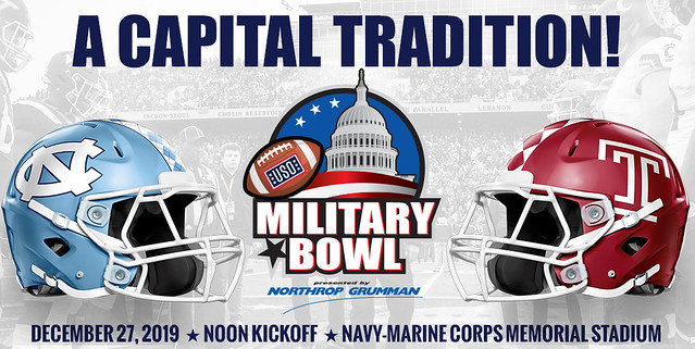 Military Bowl By Northrop Gunman: North Carolina Tar Heels Vs. Temple Owls