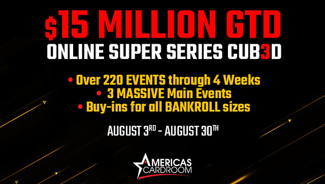 The Oss Cub3D X On Americas Cardroom To Feature $15 Million In Prizes